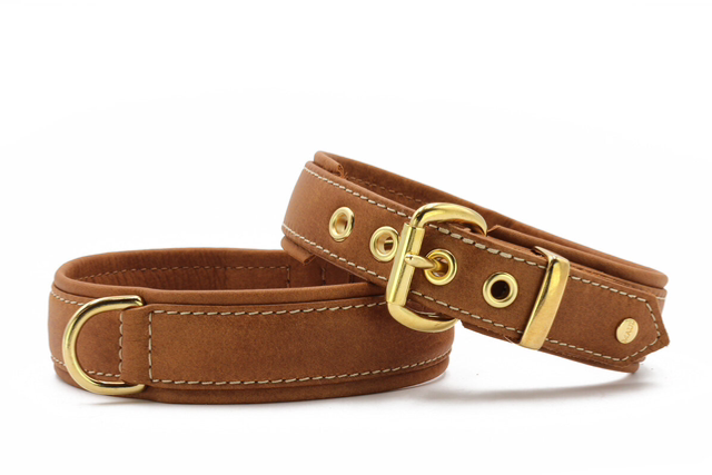 Lederhalsband old english