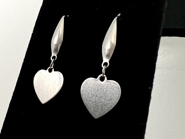 Stainless Steel Heart Drop Earrings