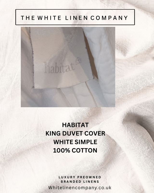 HABITAT - White Simple 100% Cotton DOUBLE Duvet Cover