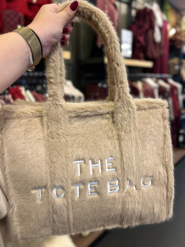 Tote bag fur beige