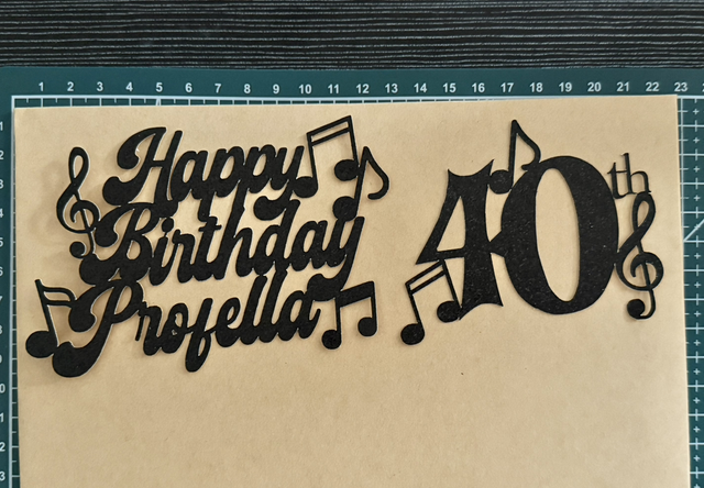 Musical personalised cake topper