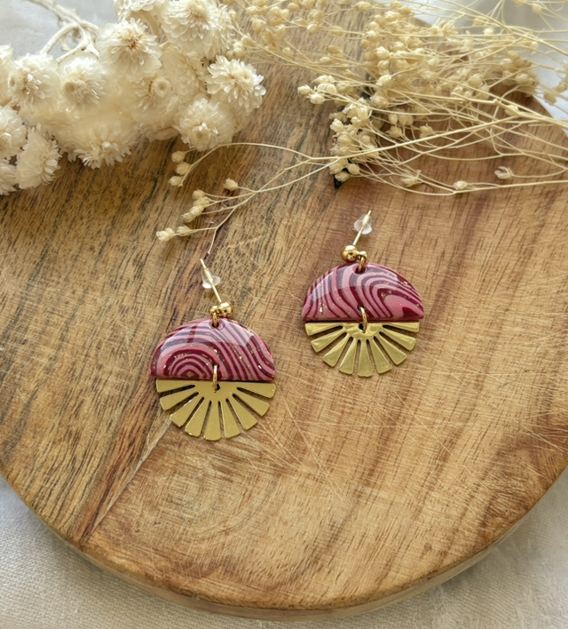 Art déco rayé bordeaux 