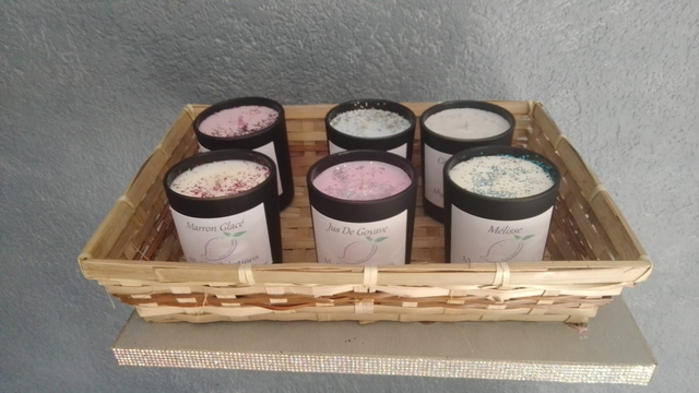 Bougie 180ml, verre noir mat