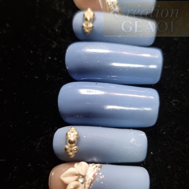 Blue cat sugar flower little carré M créer sur commande délai de 7 jours