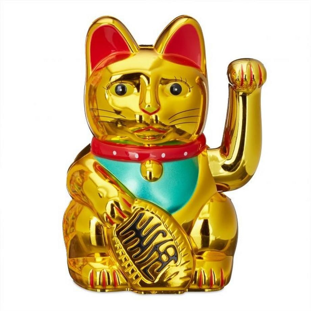 Manekineko-Glückkatze Gold