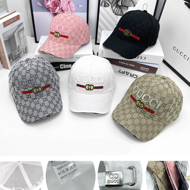 Casquette GG réglable en coton brodé chaud
