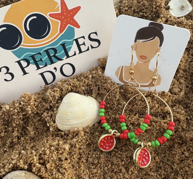 Boucles d’oreilles perles et breloques 