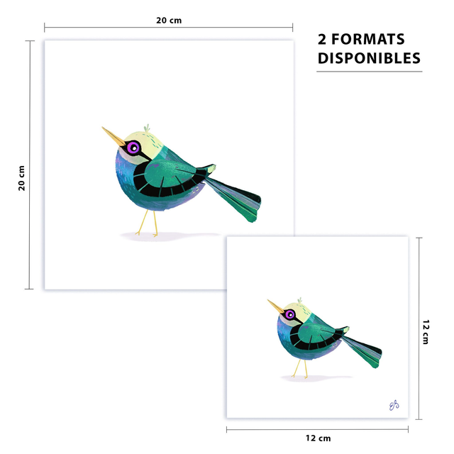 Print Oiseau Cubiste