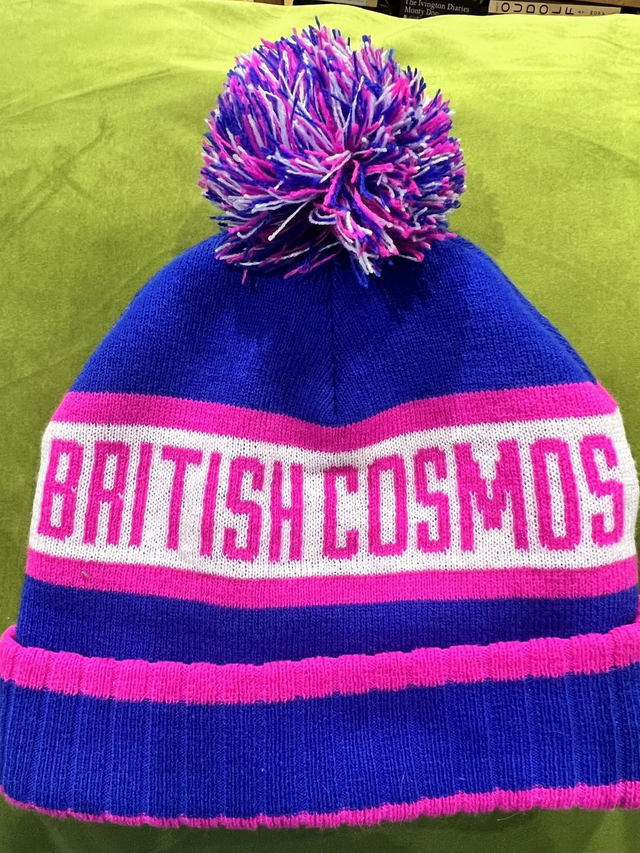 British Cosmos Bobble Hat plus 2 packets of cosmos seeds