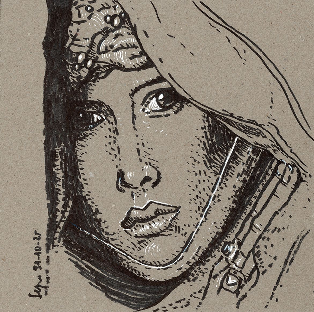 Dibujo: Retrato de Sophie Marceau -PRINCESA ISABELLA- (Braveheart)