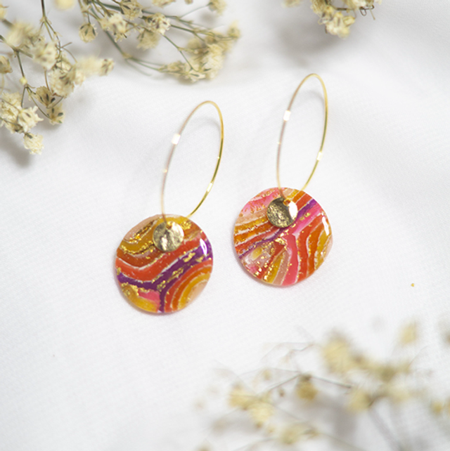 Coloris tulipe - Boucles Mini Lune