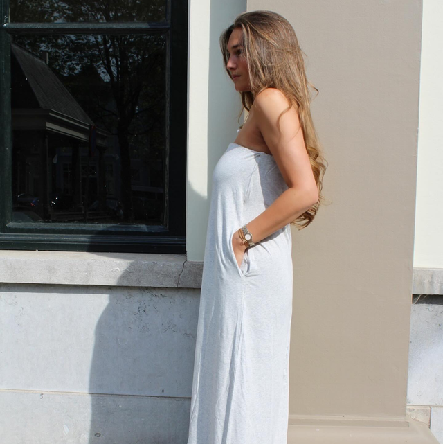 Reinders Modal Strapless Dress Light Grey