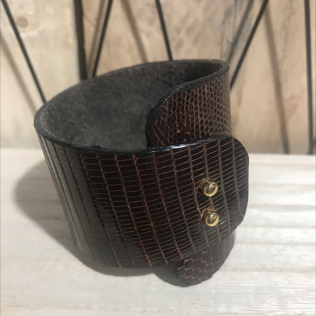 Manchette en Lézard Marron 