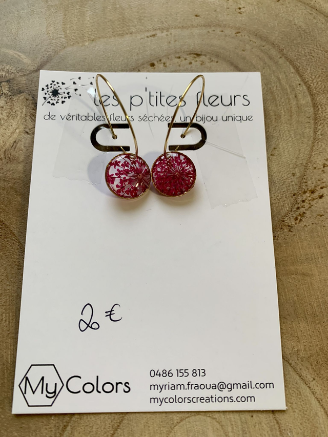 Roses : boucles d'oreilles créoles