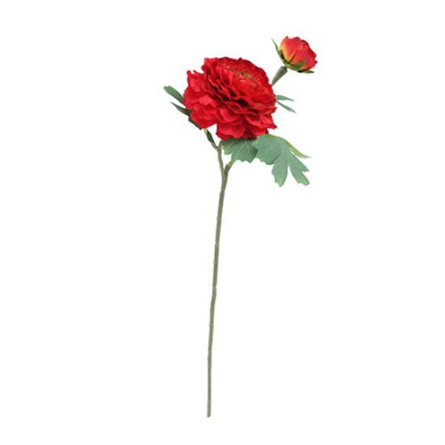 Red Artificial Single Ranunculus