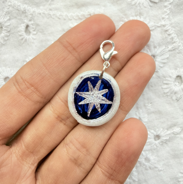 Silver North Star Celestial Charm