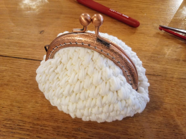 Porte monnaie blanc cassé 