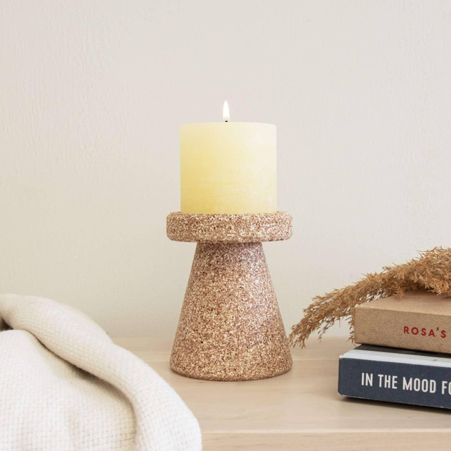 Corn cob candle holder