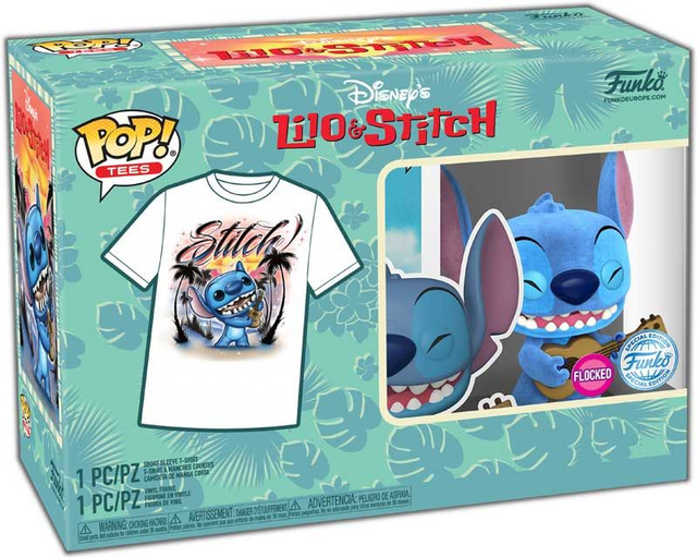 Disney: Stitch with Ukelele (Flocked) Pop and Tee