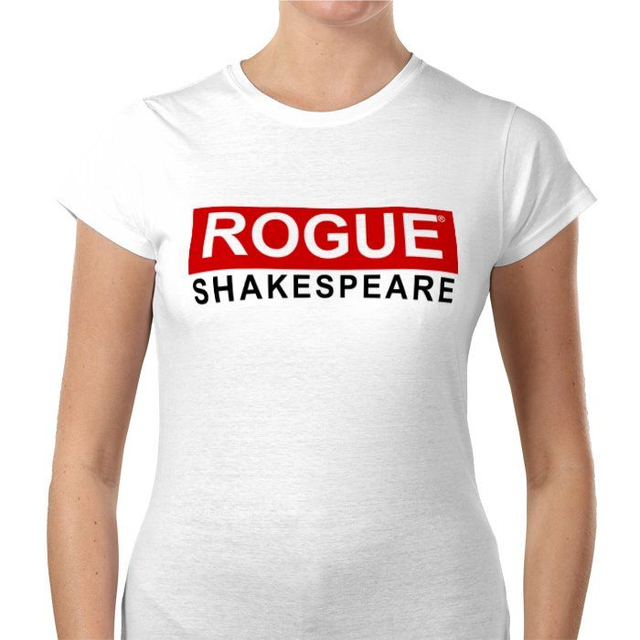 LADIES - round neck Rogue Shakespeare® T-Shirt (white) - 100% Cotton