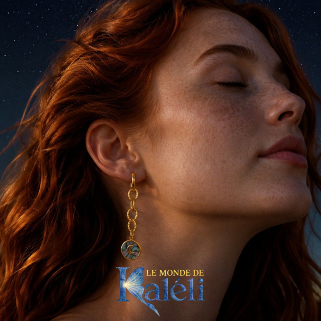 Boucles d'oreilles "Lune de Nacre"