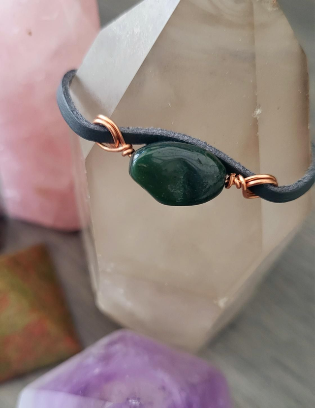 Bracelet/Anklet- green agate 