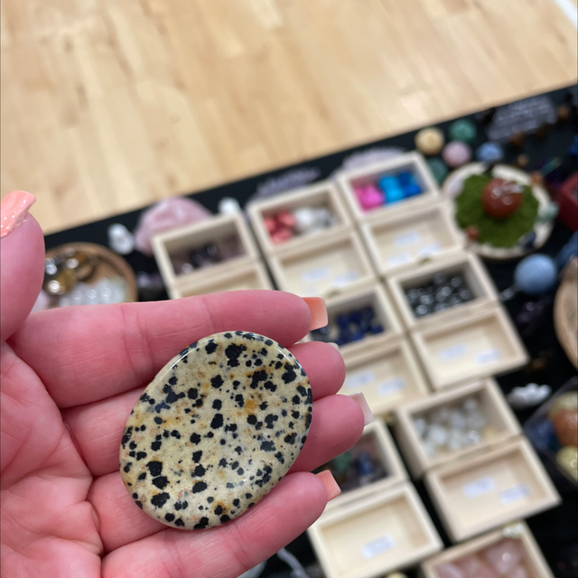 Dalmatian Jasper worry stone 