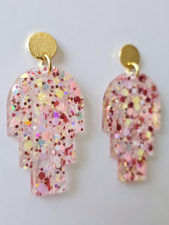 MIAMI fond rosé aux paillettes holographiques