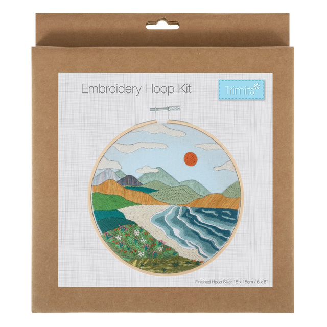 Sea Embroidery Kit with Hoop