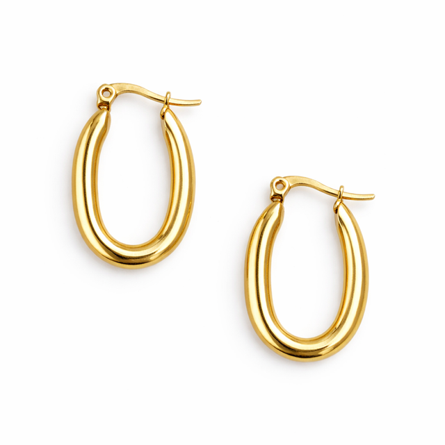 Argollas acero dorado 