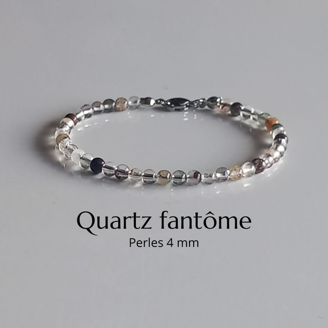 Bracelet fermoir en Quartz fantôme