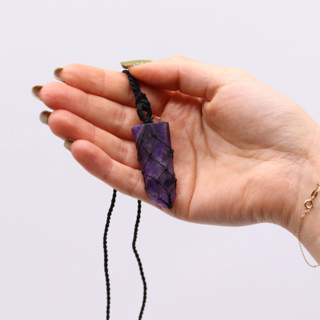 Laced Gemstone Pendants - Flat Points
