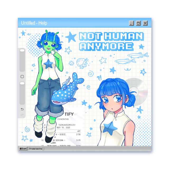 art print - Not human anymore 🦈🌀🍀