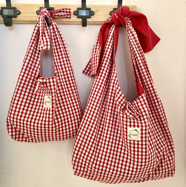 Lot de 2 sacs rouge Vichy 