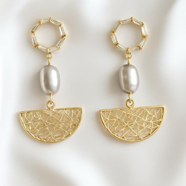 BRIDAL BLUE PEARL EARRINGS 