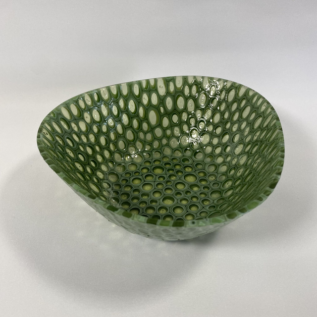 'Green Windows' Murrine Decorative Glass Bowl