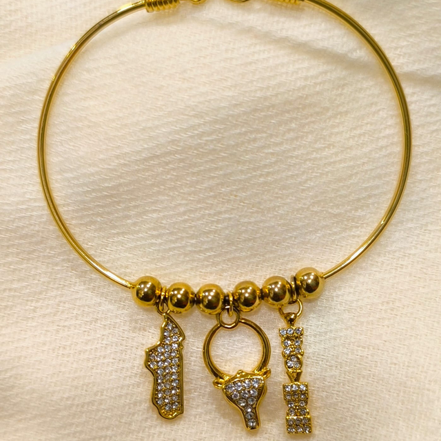 Bracelet tarika charm strass diamètre 6.5cm