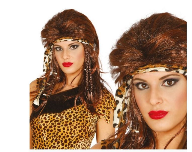 Carnevale , 4235	PARRUCCA CAVERNICOLA CON NASTRO IN SCATOLA