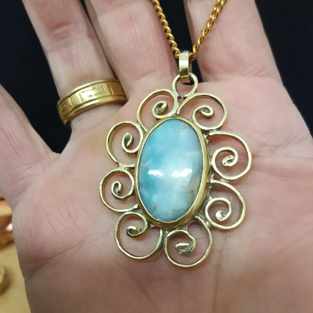 Pendentif Rococo Larimar