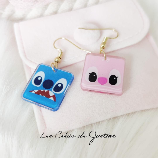 Boucles d&#039;oreilles Stitch et Angel 