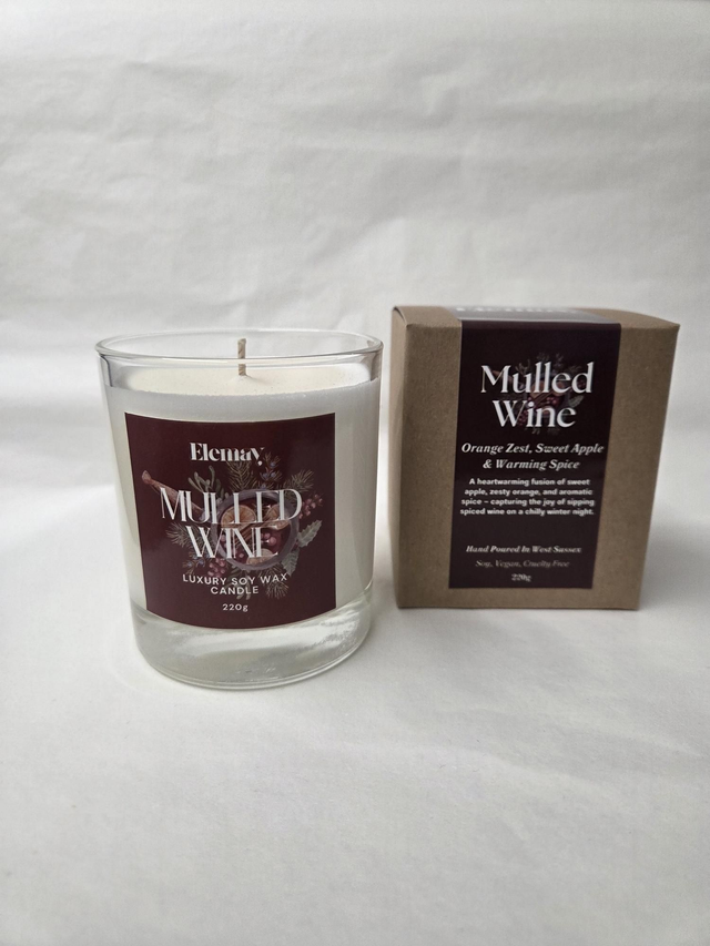 Mulled Wine Refillable Glass Jar Soy Wax Candle - ES-025