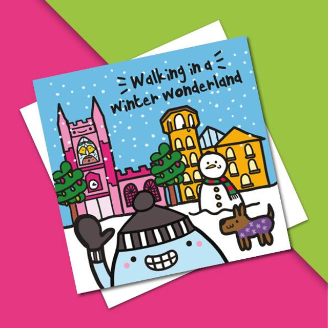 Walking in a Winter Wonderland Derby Christmas Card