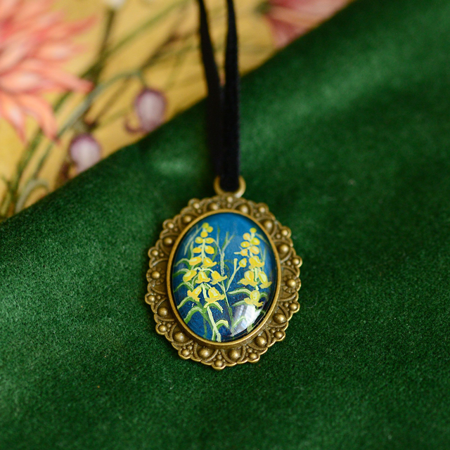 Yellow Foxglove Pendant 