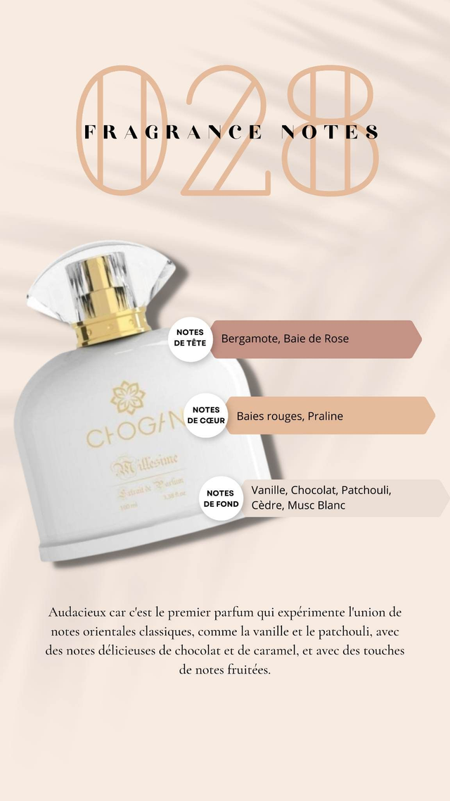 N° 028 Parfum audacieux qui expérimente la combinaison de notes orientales classiques 100 ml
