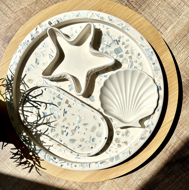 Plateau ovale nacré