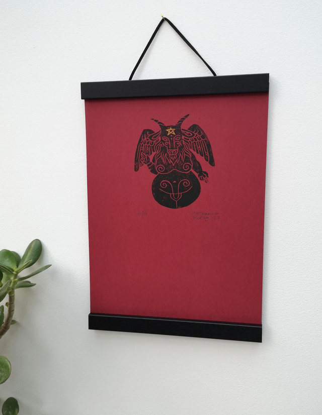 Baphomet - Limited Edition Lino Print (Edition of 6) A4 Size
