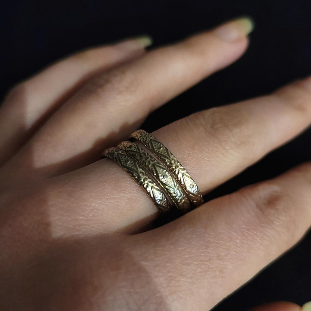 Rose Gold Patterned Ring