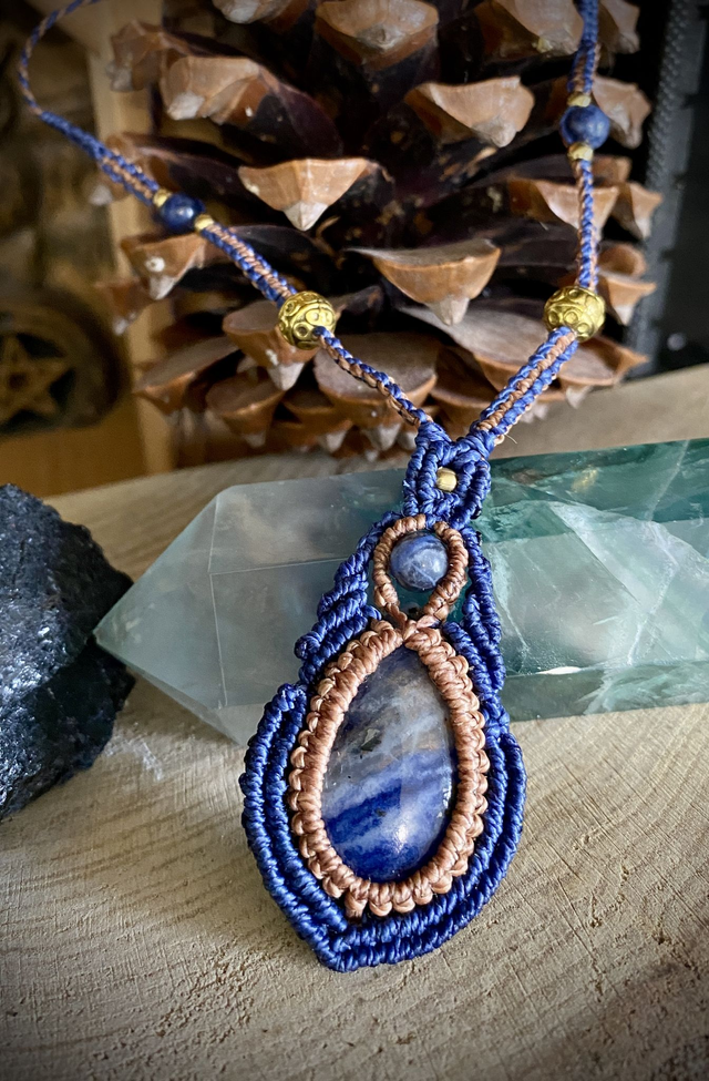 Collier ajustable Sodalite