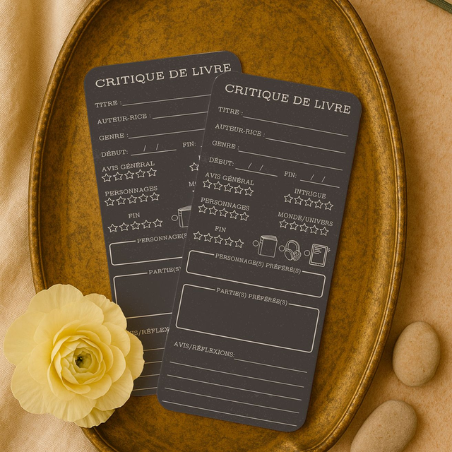 Marque page, critique de livre, 12 couleurs