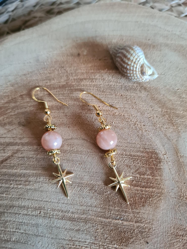 Boucles d'oreilles dorées Pierre de Soleil 